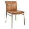 Marissa Industrial Tan Upholstered Leather Gold Iron Dining Chair - Set of 2