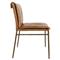 Marissa Industrial Tan Upholstered Leather Gold Iron Dining Chair - Set of 2