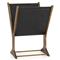 Fely Rustic Lodge Brown Aluminum Frame Black Faux Leather Magazine Rack