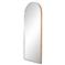 Rinna Industrial Loft Gold Aluminum Frame Clear Glass Arched Floor Mirror