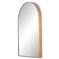 Rinna Industrial Loft Gold Aluminum Frame Clear Glass Arched Wall Mounted Mirror