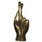 Farella Industrial Loft Decorative Brass Fingers Crossed Hand Sculpture