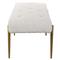 Orion Hollywood Antique Brass Frame White Faux Shearling Tufted Bench