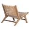 Lemar Coastal Beach Brown Teak Wood Frame Rattan Seat Back Occasional Chair