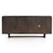 Marina Coastal Beach Black Solid Mango Wood Woven Cane Sideboard