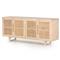 Marina Coastal Beach White Washed Mango Wood Woven Cane Sideboard