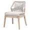 Lorry Coastal Taupe Woven Rope Performance Mahogany Dining Side Chairs - Set of 2