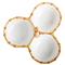 Juliska Natural Bamboo Rim White Ceramic Triple Cocktail Serving Bowl