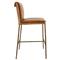 Marissa Industrial Loft Gold Hammered Iron Tan Leather Counter Stool