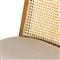 Annette Modern Classic Brown Cane Wood Frame White Performance Dining Side Chair
