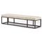 Zarro Modern Classic Beige Cushion Gunmetal Iron Frame Bench