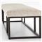 Zarro Modern Classic Beige Cushion Gunmetal Iron Frame Bench