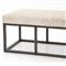 Zarro Modern Classic Beige Cushion Gunmetal Iron Frame Bench