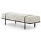 Ronan Modern Classic Grey Performance Upholstered Seat Black Iron Frame Bench