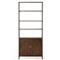Theodore Industrial Loft Brown Wood Grey Iron Frame Open Back Display Bookcase