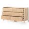 Rhian Coastal Beach Natural Mango Wood Woven Cane 6 Drawer Double Dresser