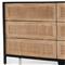 Rhian Coastal Beach Black Mango Wood Frame Natural Woven Cane 6 Drawer Double Dresser