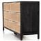 Rhian Coastal Beach Black Mango Wood Frame Natural Woven Cane 6 Drawer Double Dresser
