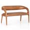 Alexander Mid Century Brown Upholstered Leather Dining Bench