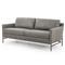 Lilian Modern Classic Grey Leather Grey Iron Sofa - 74&quot;