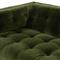 Allen Mid Century Green Velvet Brown Wood Frame Button Tufted Sofa - 91.25&quot;W