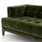 Allen Mid Century Green Velvet Brown Wood Frame Button Tufted Sofa - 91.25&quot;W