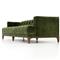 Allen Mid Century Green Velvet Brown Wood Frame Button Tufted Sofa - 91.25&quot;W