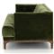Allen Mid Century Green Velvet Brown Wood Frame Button Tufted Sofa - 91.25&quot;W