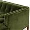 Allen Mid Century Green Velvet Brown Wood Frame Button Tufted Sofa - 91.25&quot;W