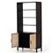 Corazon Global Baazar Black Acacia Wood Mango Woven Cane Open Back Bookcase