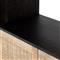 Corazon Global Baazar Black Acacia Wood Mango Woven Cane Open Back Bookcase