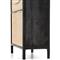 Rhian Coastal Beach Black Mango Wood Natural Woven Cane Dresser