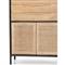 Rhian Coastal Beach Black Mango Wood Natural Woven Cane Dresser