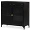 Katren Industrial Loft Black Metal Clear Tempered Glass 2 Door Sideboard