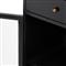 Katren Industrial Loft Black Metal Clear Tempered Glass 2 Door Sideboard