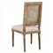 Amari French Beige Performance Fabric Brown Oak Wood Cane Back Side Chair
