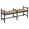 Meilani Coastal Brown Woven Seat Black Mahogany Wood Frame Long Entryway Bench