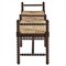 Meilani Coastal Brown Woven Seat Black Mahogany Wood Frame Long Entryway Bench
