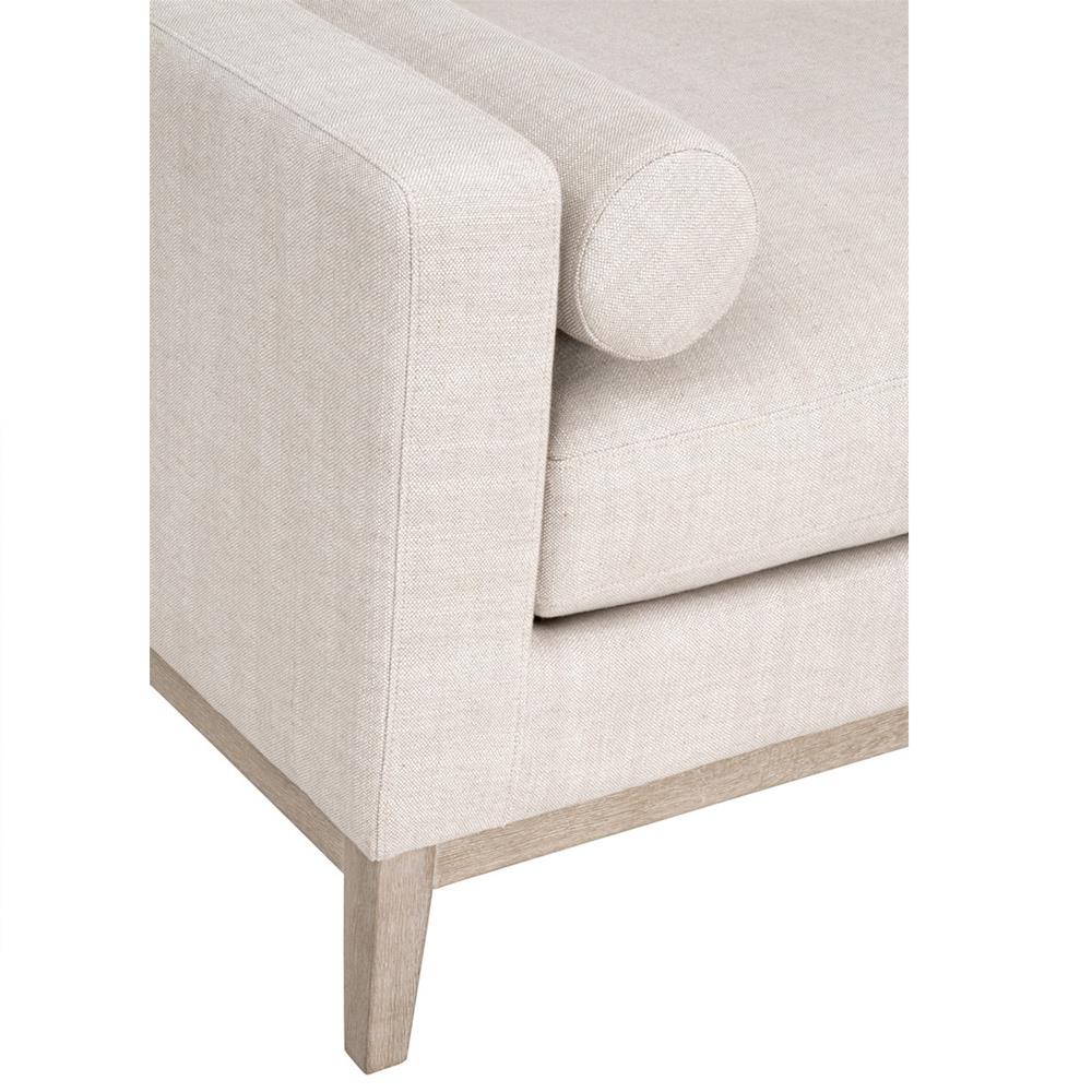 Kelly Modern Classic Grey Upholstered Natural Grey Oak Frame Daybed|