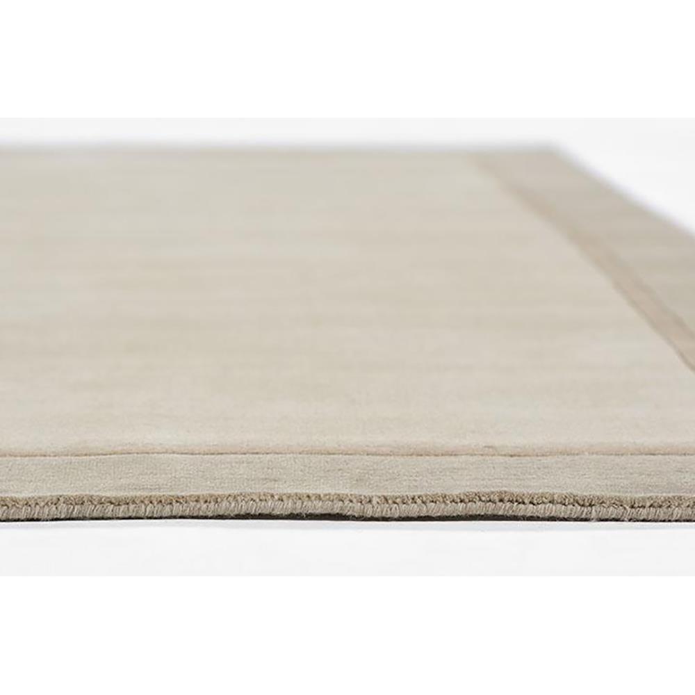 Luka Modern Classic Taupe Wool Border Solid Rug - 3'6"x5'6"|