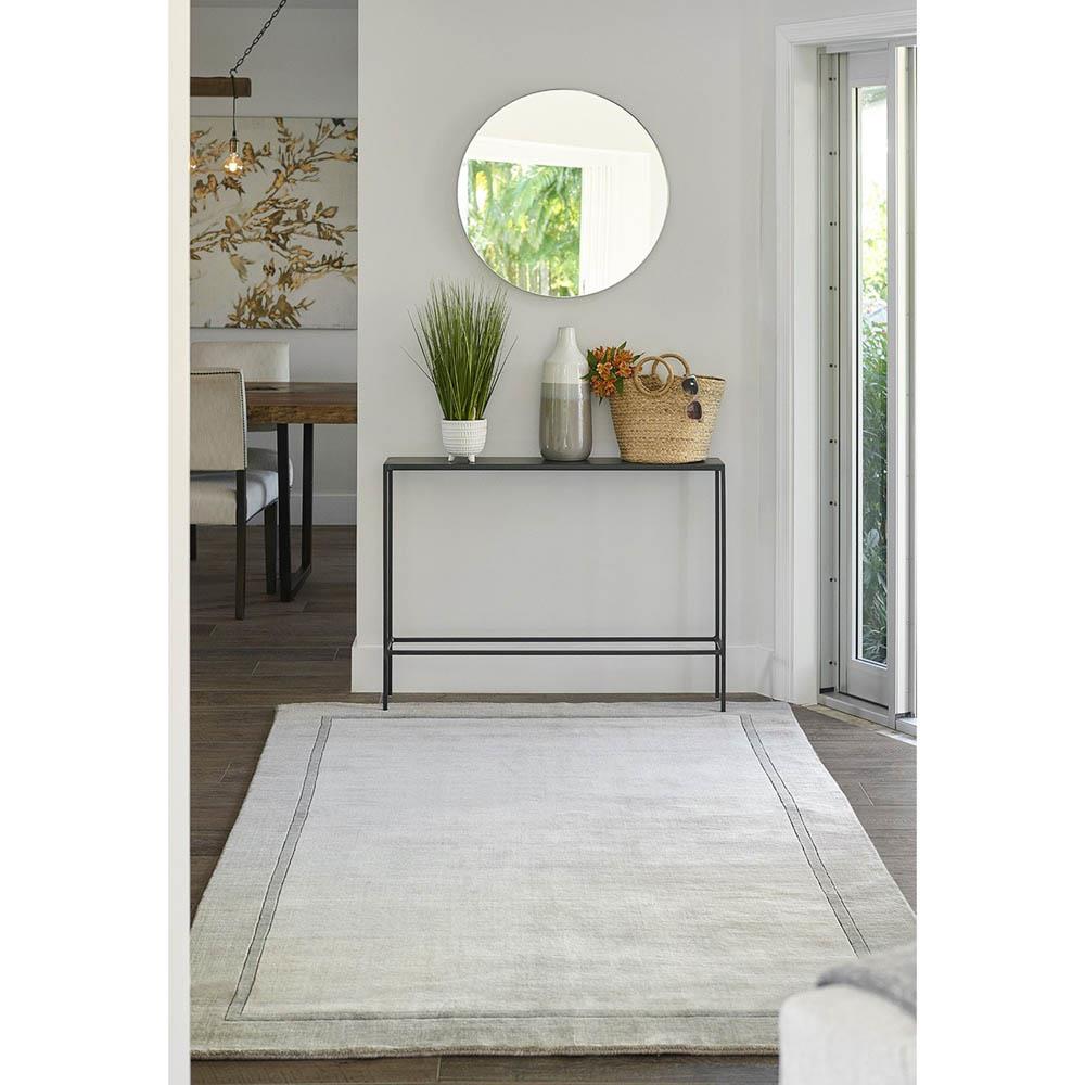 Luka Modern Classic Taupe Wool Border Solid Rug - 3'6"x5'6"|