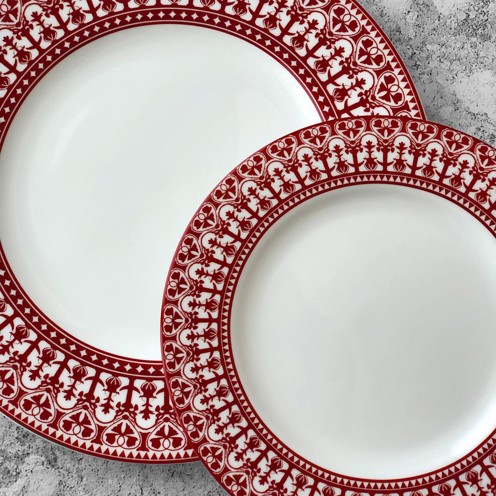Casablanca Global Bazaar Crimson Porcelain Salad Plate|
