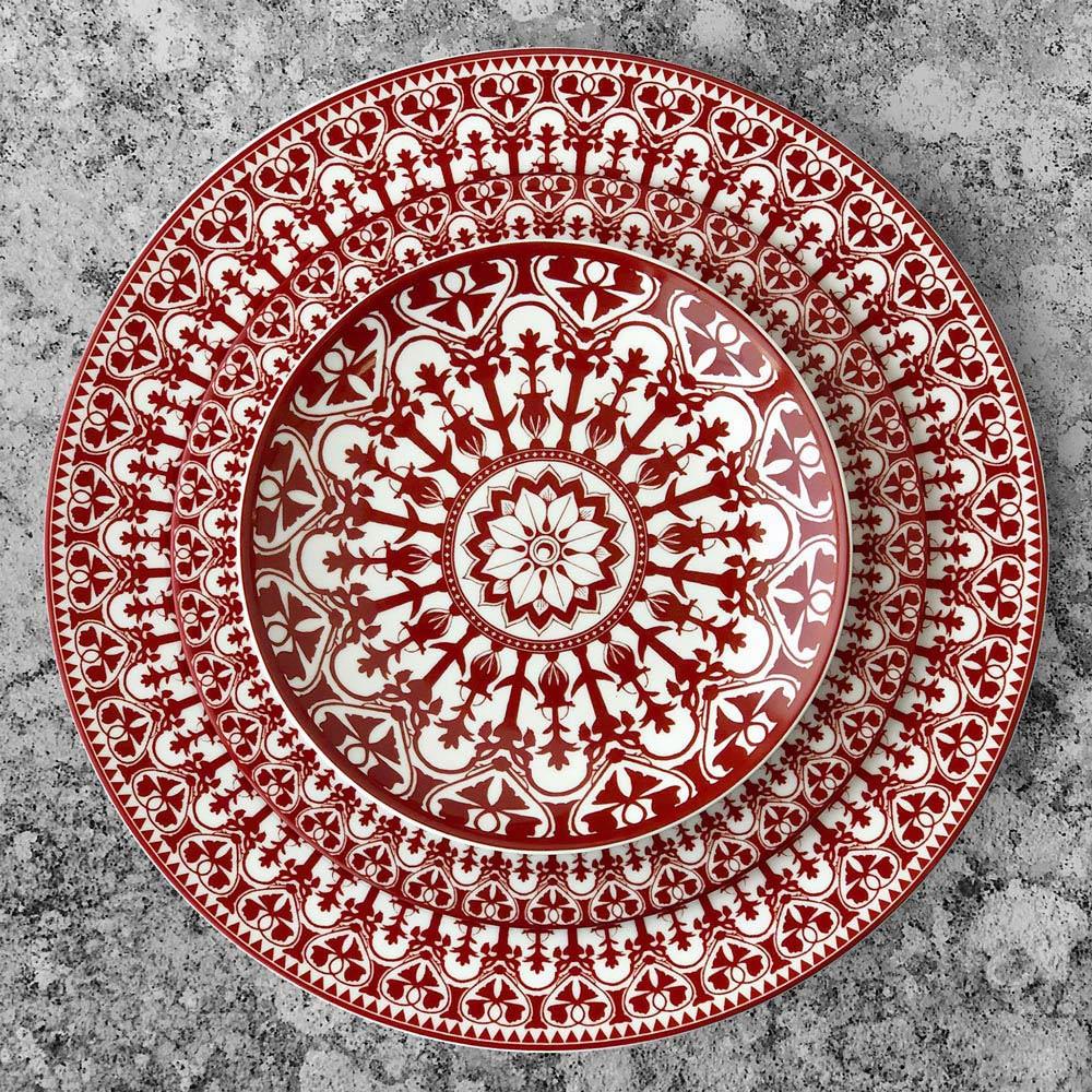 Casablanca Global Bazaar Crimson Porcelain Salad Plate|