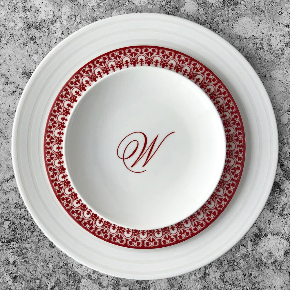 Casablanca Global Bazaar Crimson Porcelain Salad Plate|