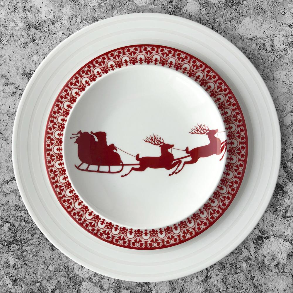 Casablanca Global Bazaar Crimson Porcelain Salad Plate|