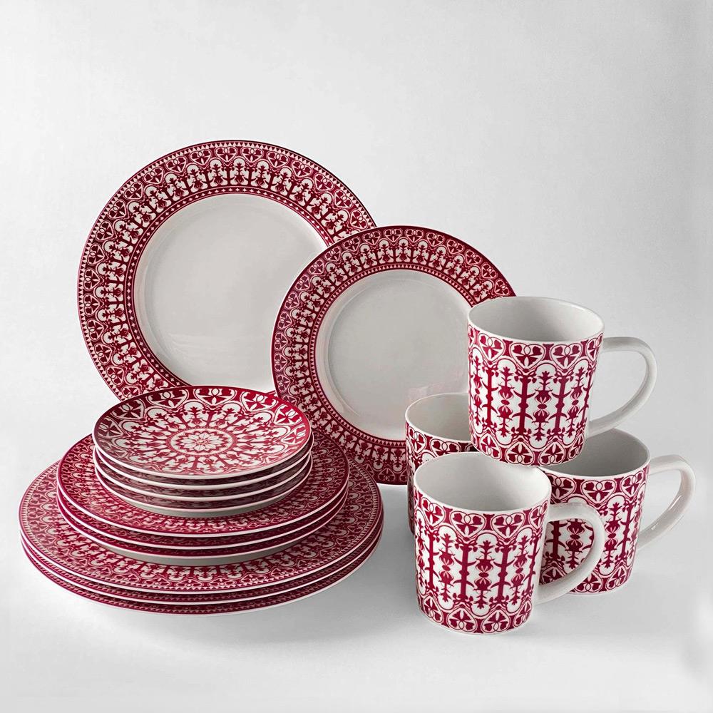 Casablanca Global Bazaar Crimson Porcelain Salad Plate|