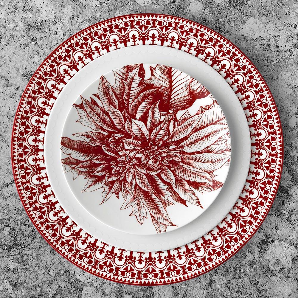 Casablanca Global Bazaar Crimson Porcelain Dinner Plate|
