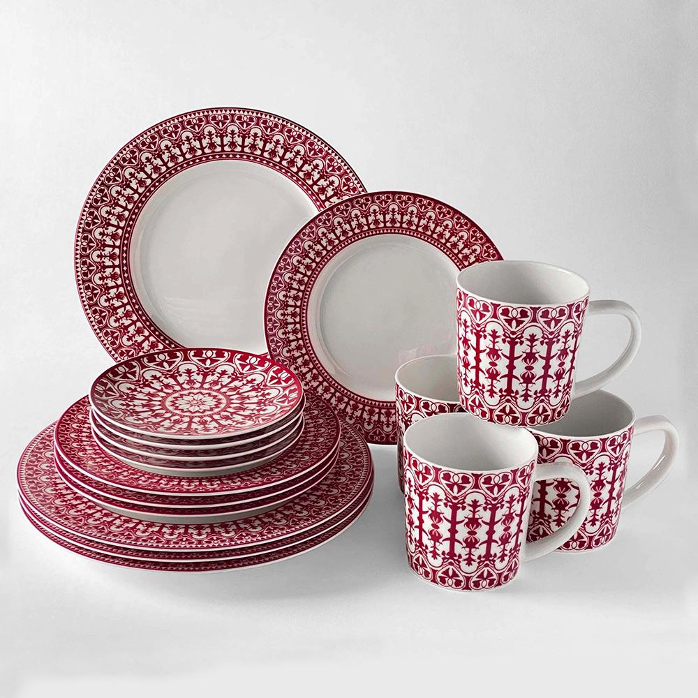 Casablanca Global Bazaar Crimson Porcelain Dinner Plate|