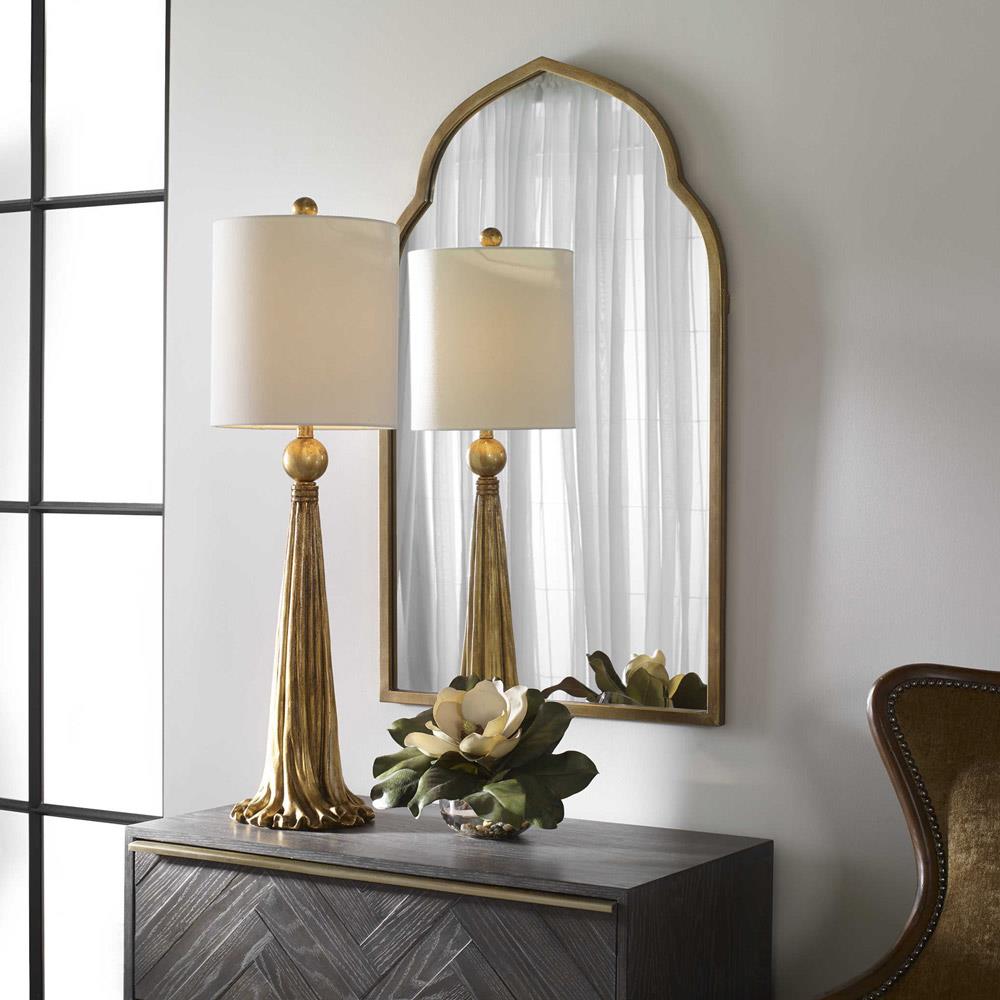 Kenneth Hollywood Regency Antique Gold Metal Frame Arch Wall