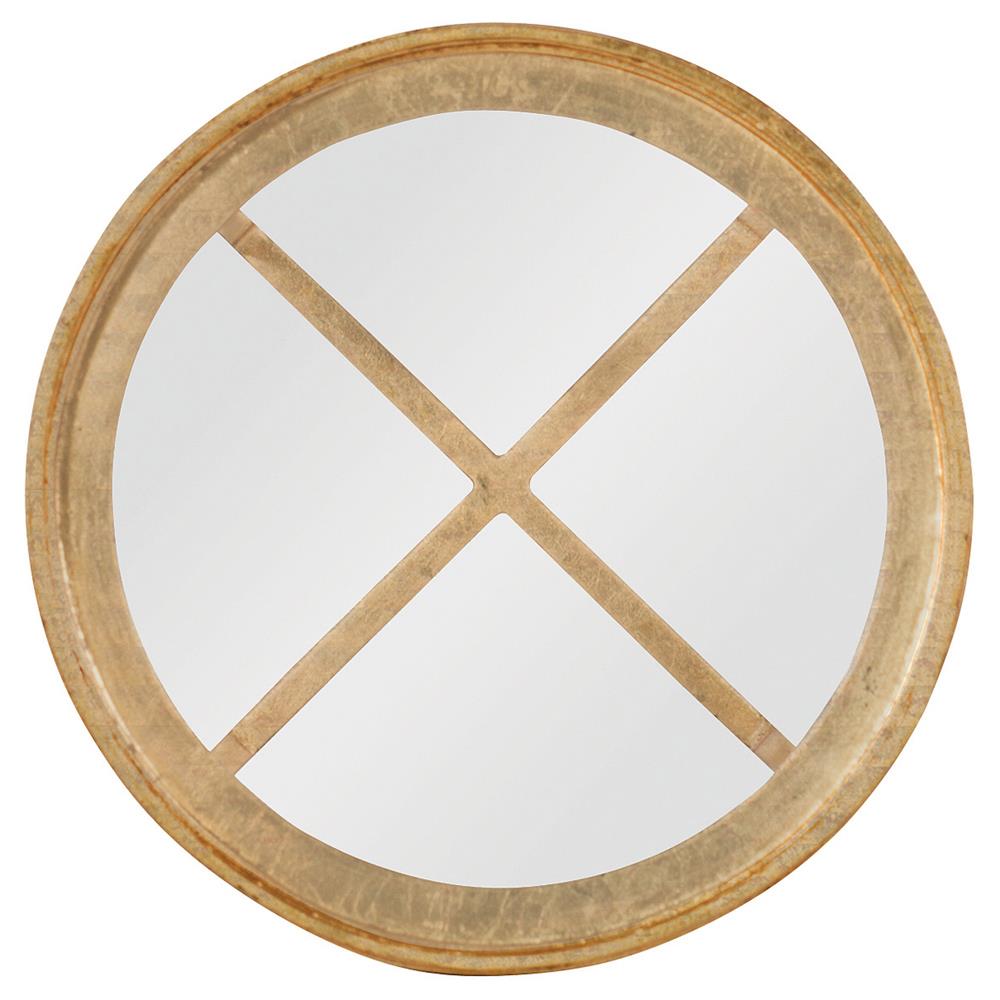 Century Logan Modern Clear Tempered Glass Brass Metal Round Drink Side Table|